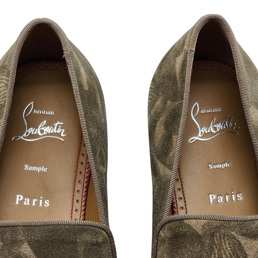 Christian Louboutin Dandelion Floral Suede Loafers Green EU 42 US 9 - New $995 - Picture 10 of 10